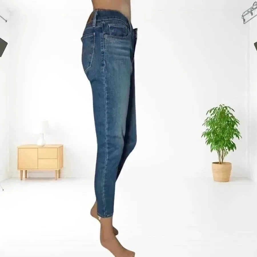Levi's premium 710 skinny crop taille haute medium, stretch bleu – photo 5